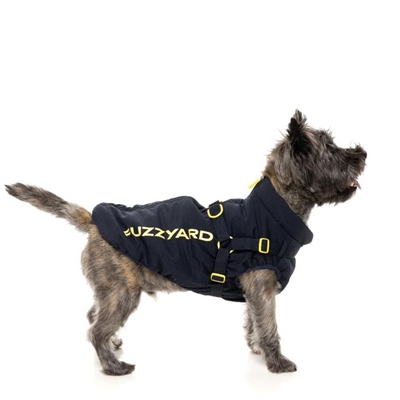 Fuzzyard Designer Hundjacka Med Sele Modell Horizon Navy